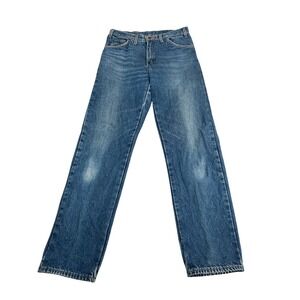 Dickies Flannel Lined Straight Leg Jeans Mens 32x32 Medium Wash Plaid Lining